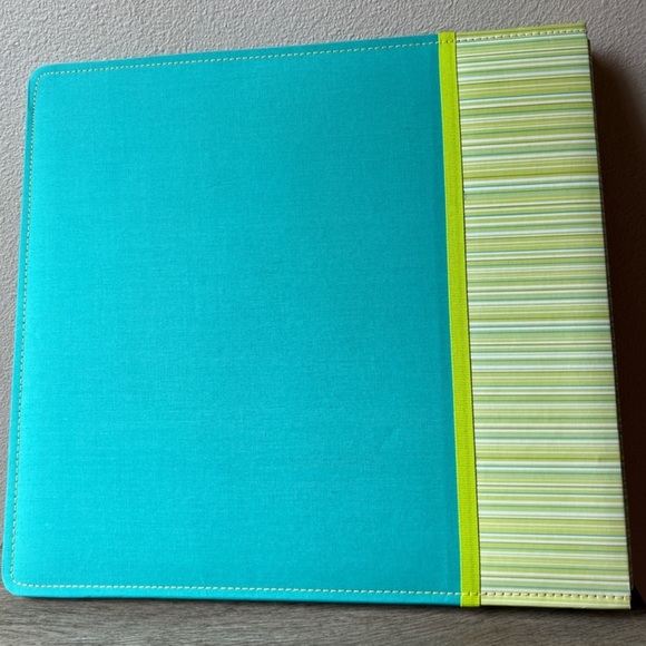 New Old Stock Creating Keepsakes 12x12 Teal Green Stripe Scrapbook Album 15 Pg - Picture 3 of 14